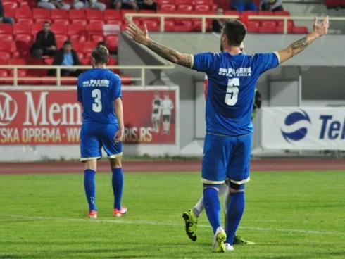 Tek 2. gol u 4 duela plej-auta postigli su Novopazarci; foto: Vanja Keser