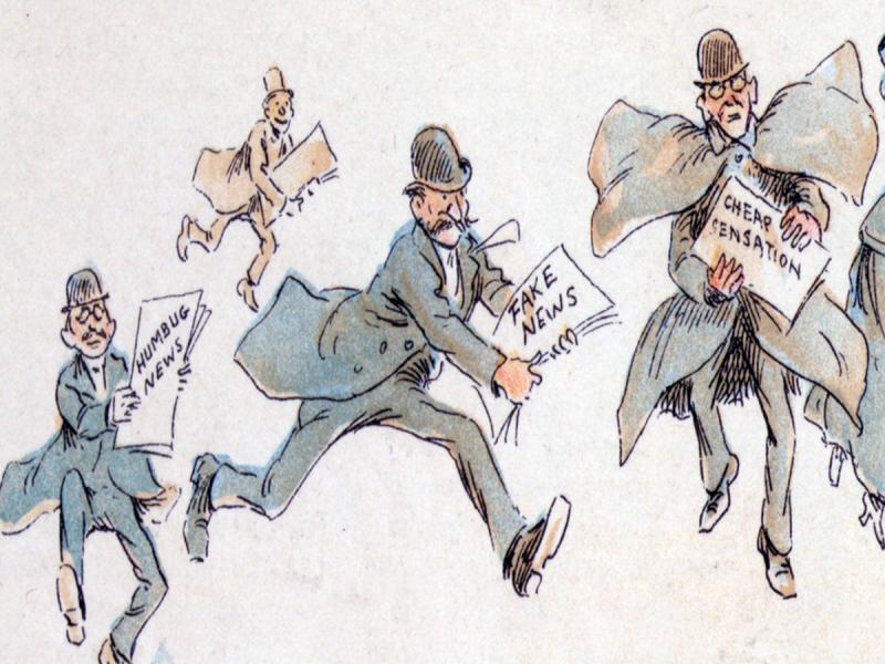 Novinari sa razlicitim formama laznih vesti - 1894. godina, autor Frederick Burr Opper