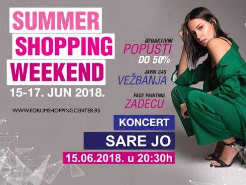 Početak sezonskih sniženja u Forum šoping centru biće obeležen Summer shopping weekendom i koncertom pop zvezde Sare Jovanović