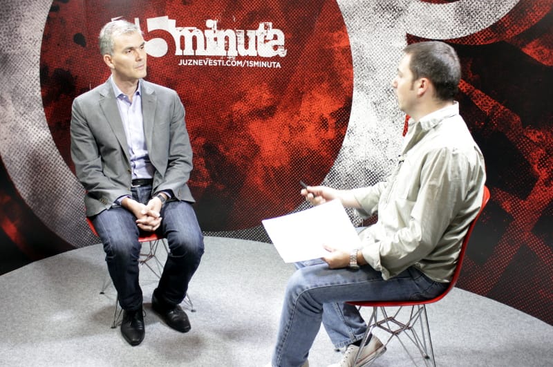 Dusan Milisavljevic u studiju Juznih vesti