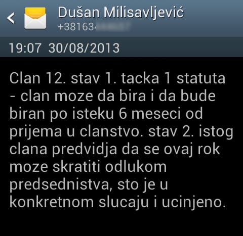 Potres pred izbore u niškom DS 3 dusan milisavljevic sms