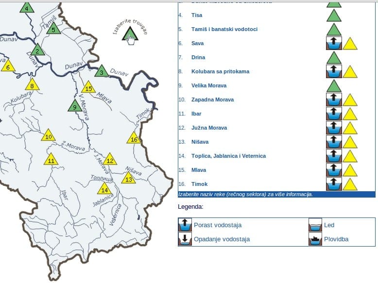 Blag porast vodostaja reka na jugu Srbije 6 prognoza vodostaj