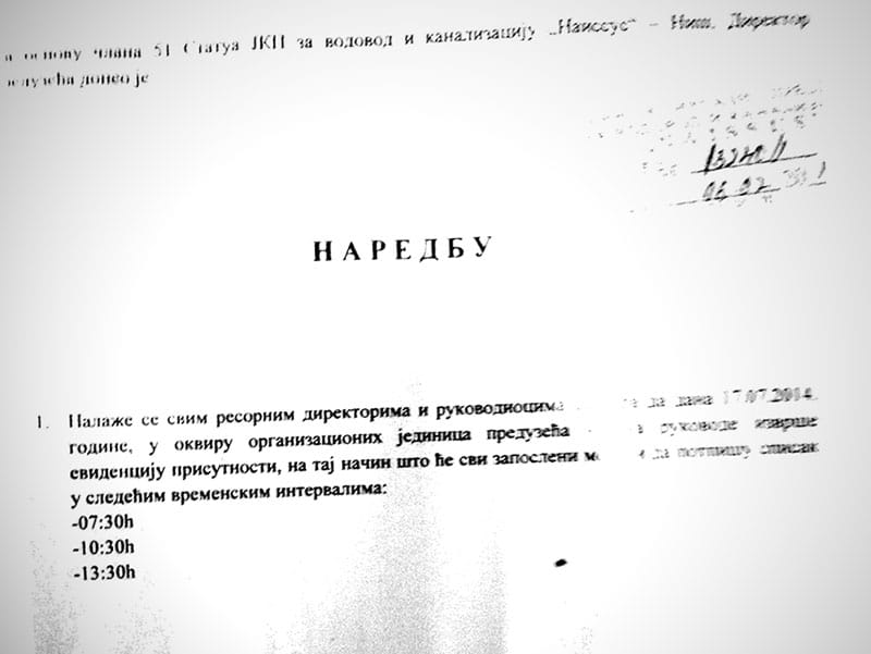 Andrejevic naredba vodovod