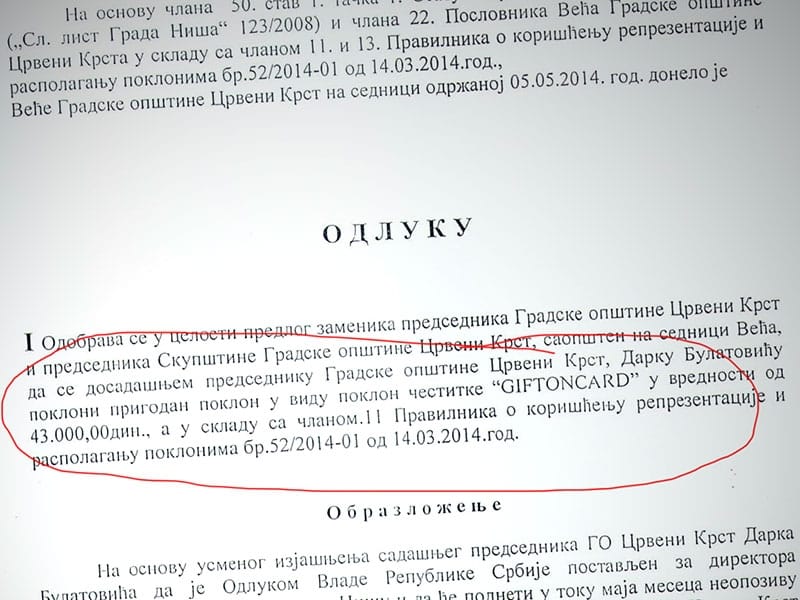 poklon cestitka odluka