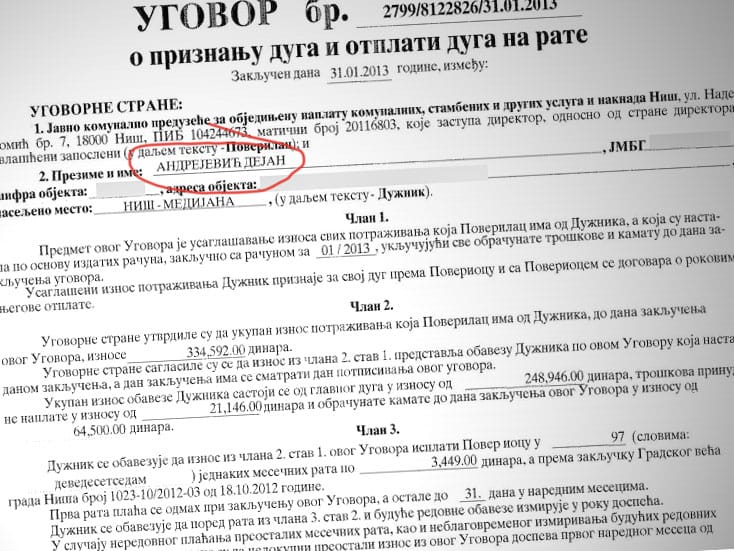 Direktor nije plaćao vodu ni uz potpisani reprogram 1 ugovor Andrejevic