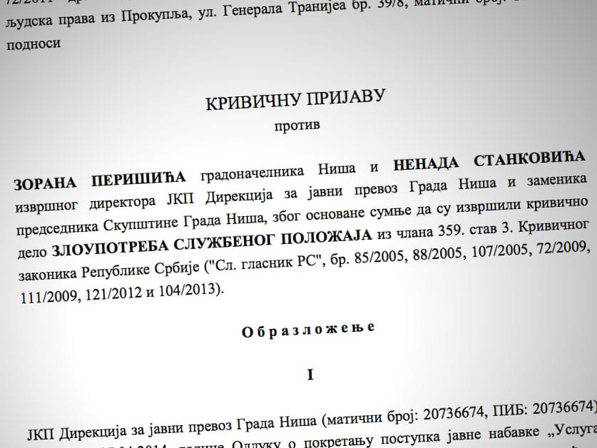 Građanski nadzornik: Poništiti tender za gradski prevoz 1 krivicna prijava 2