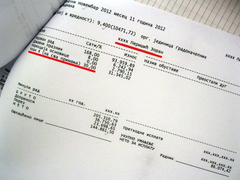 platni listic perisa