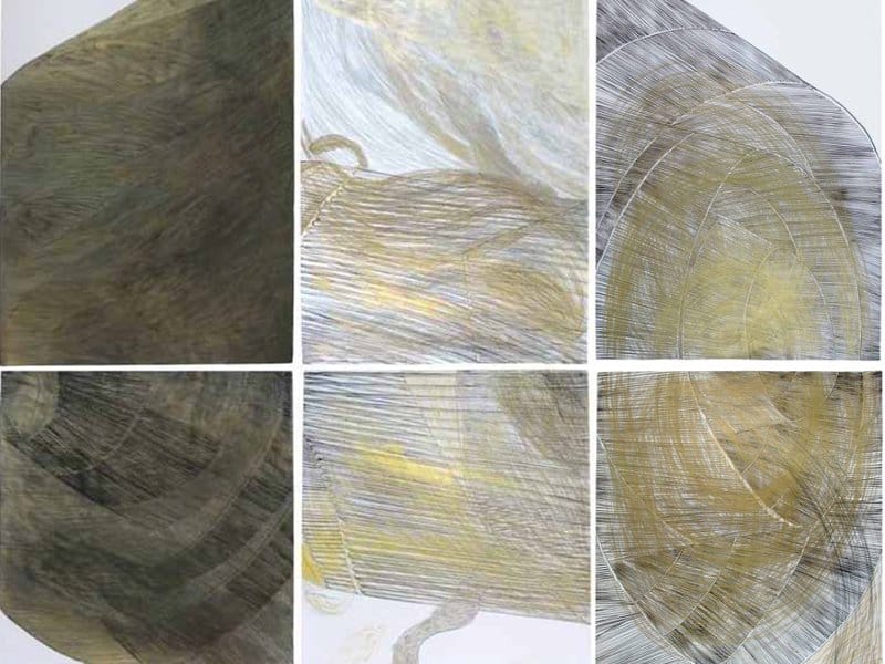 3 OGLEDALO 200x210cm tus sepia zlato na papiru