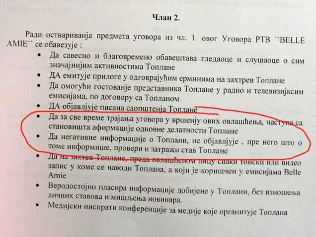 Ugovor Toplana Belami