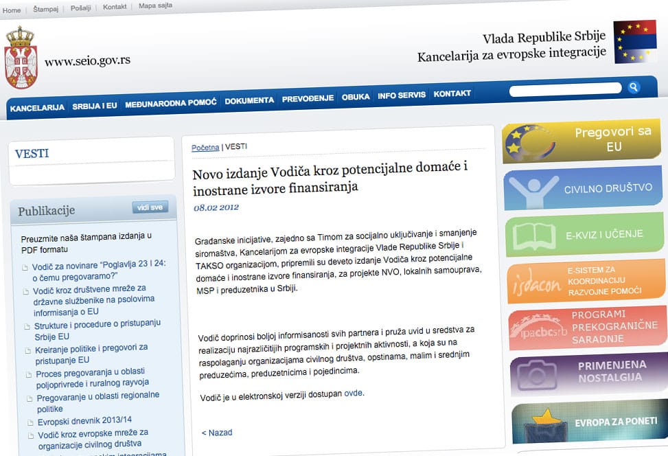 Vodic za strane donatore