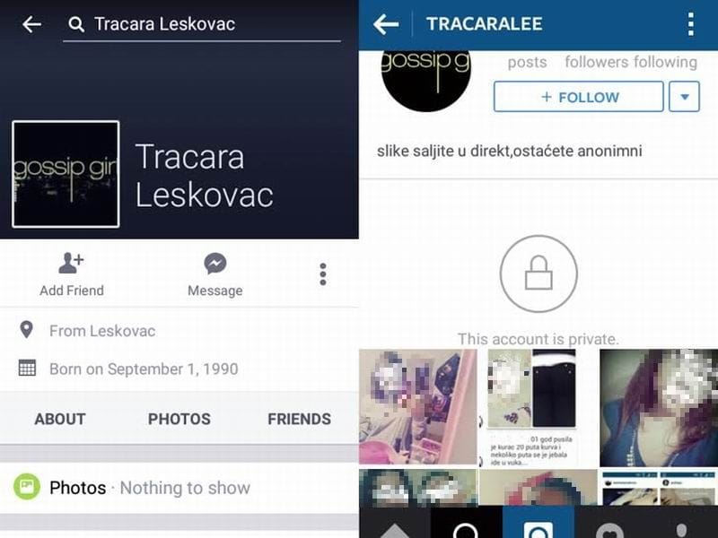 razotkriveni profil na kome je radilo tuzilastvo