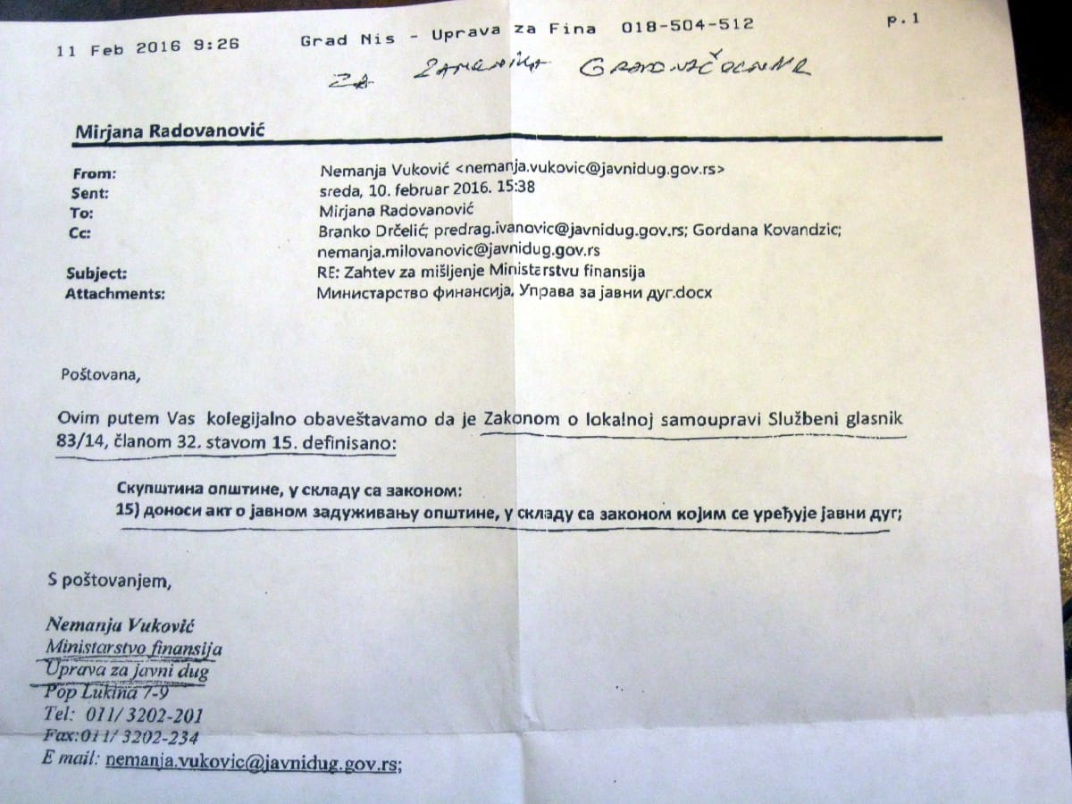 Ministarstvo finansija kredit