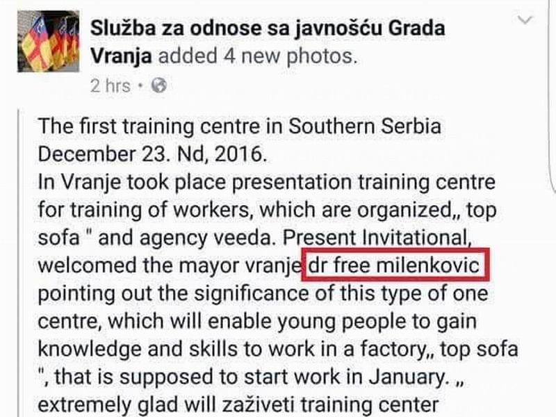 Vranje prevelo gradonacelnika foto printscreen 1