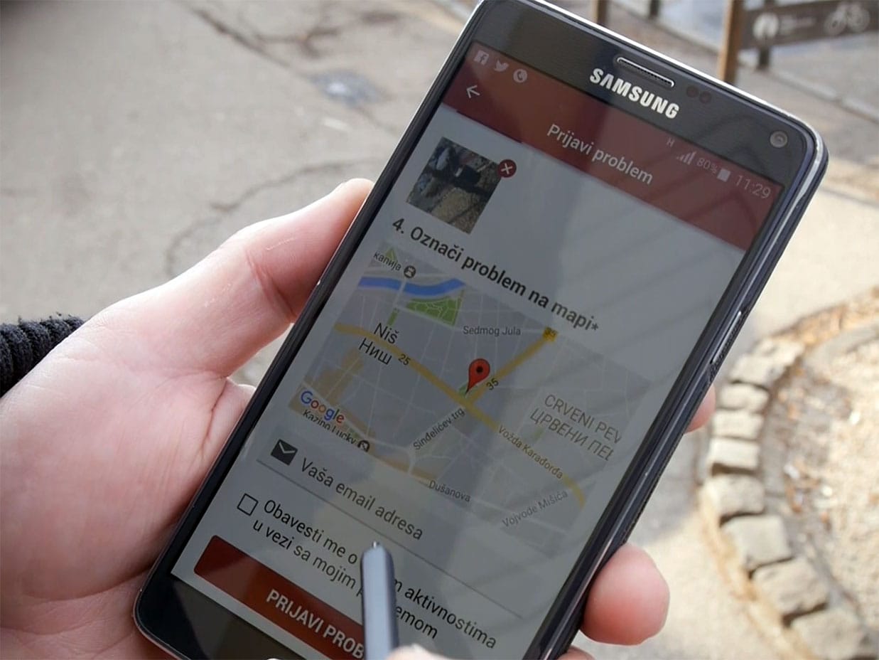 Prijavi problem aplikacija JV