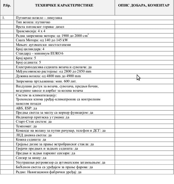 Screenshot konkursna 1 pdf Konkursna dokumentacija za nabavku putnickog vozila