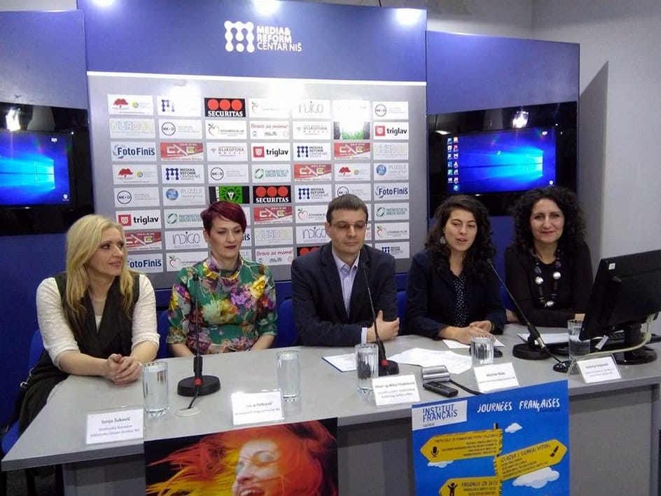 Ni na današnjoj konferenciji Šukovićeva (prva s leve strane) nije htela da odgovori na pitanja; foto: JV