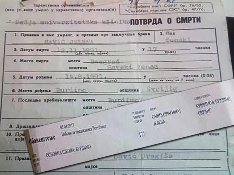 Poziv za glasanje preminuloj devojcici foto Aleksandar Kostic JUZNE VESTI