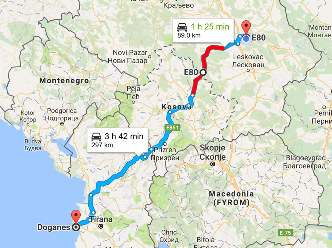 Auto-put Niš-Tirana