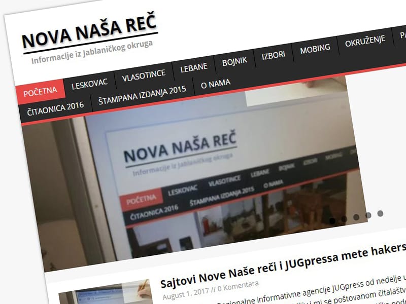 Sajtovi "JUGpress"-a i "Nove Naše reči" na meti hakera 2 nova nasa rec sajt printscreen foto