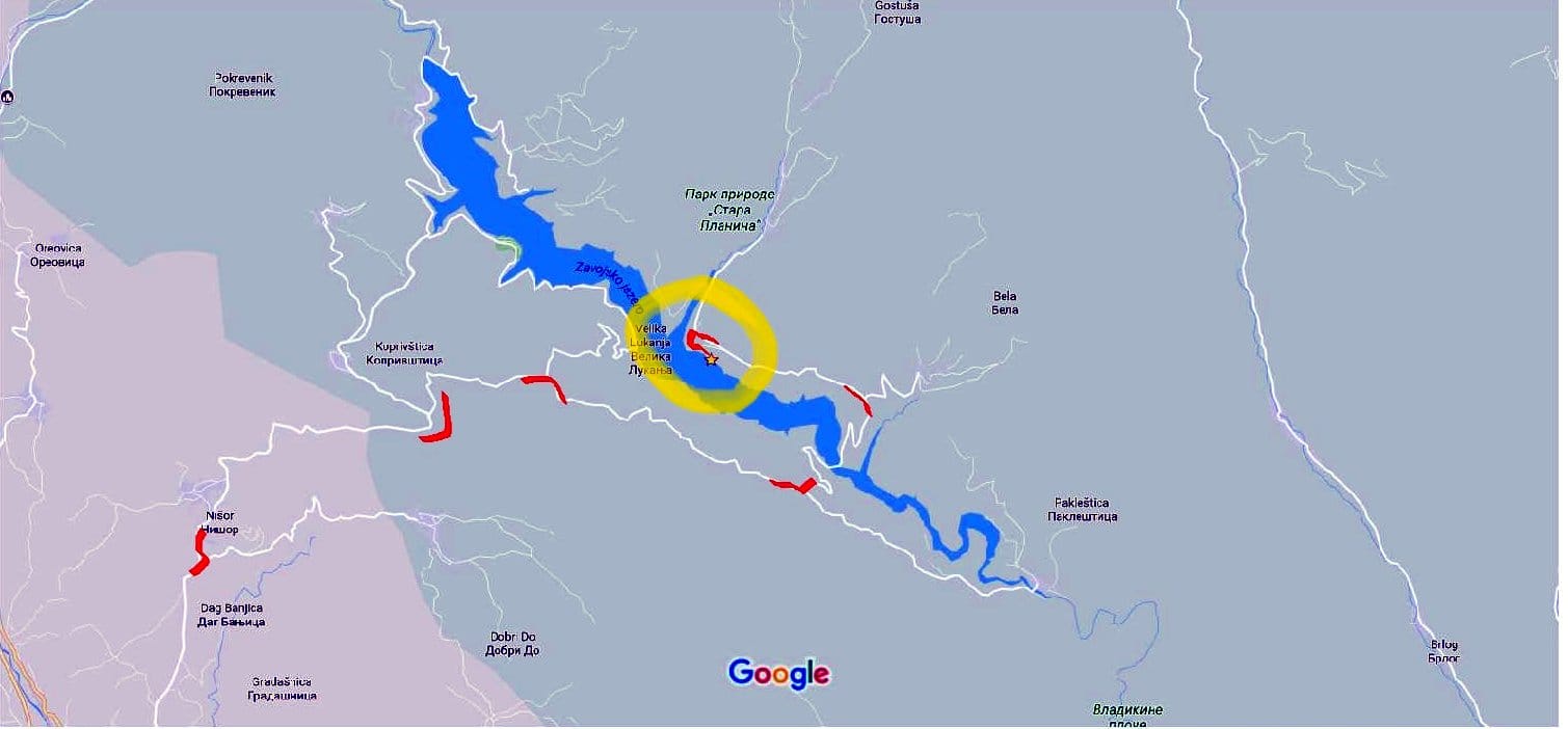 Put za Veliku Lukanju foto google maps