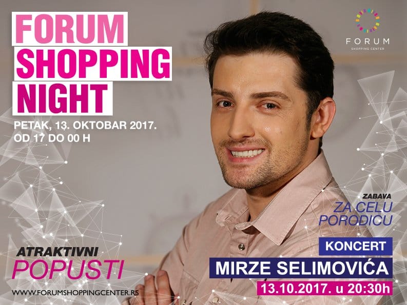 Forumova Noć kupovine uz koncert Mirze Selimovića 1 oping noc i koncert Foto Forum soping centar