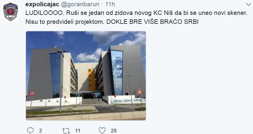 Klinicki centar goran barun tvit