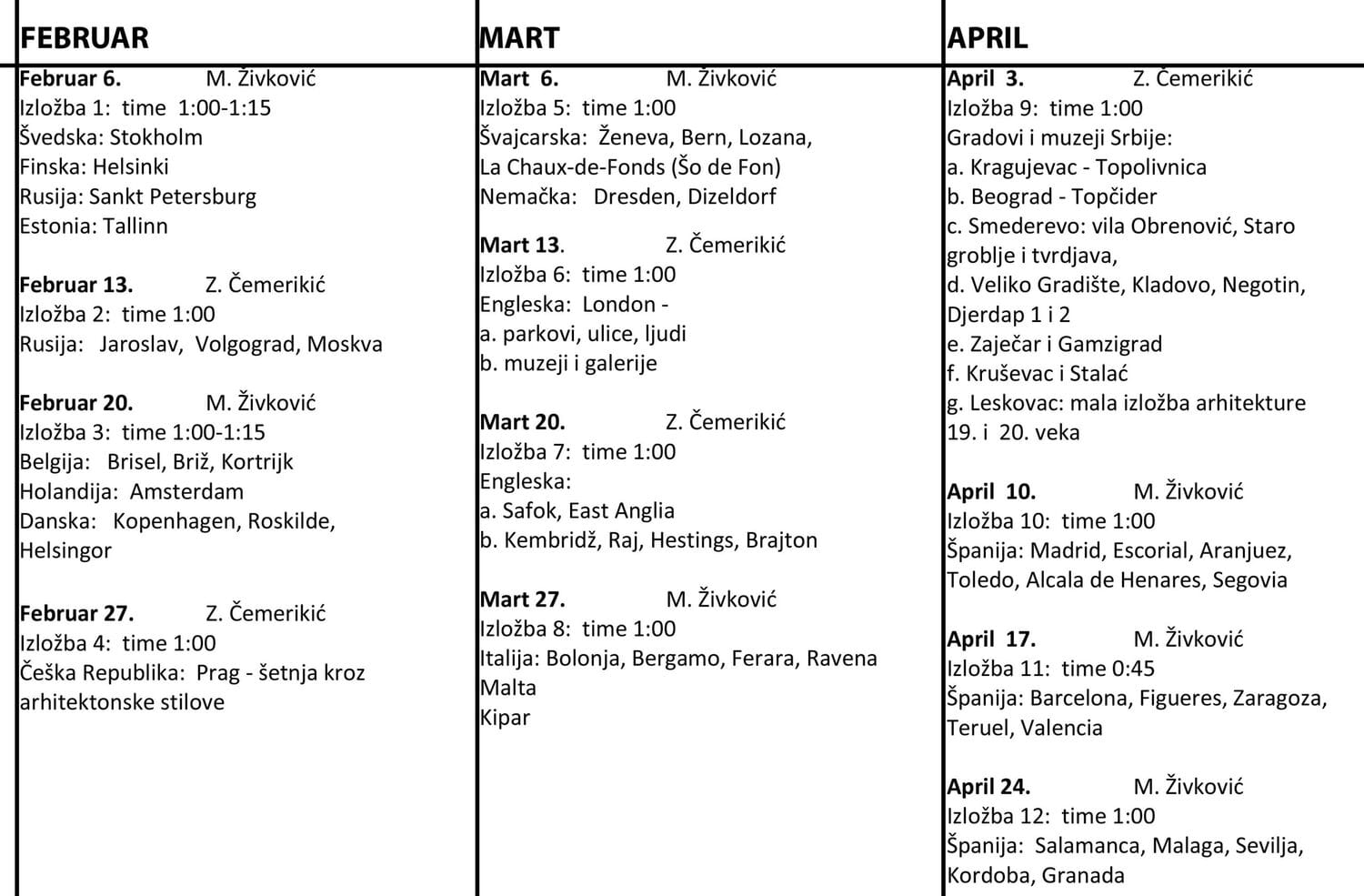 RASPORED PREDAVANJA DAN scaled