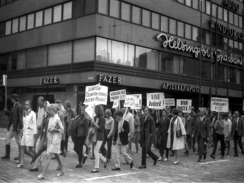 Helsinki demonstration against the invasion of Czechoslovakia in 1968