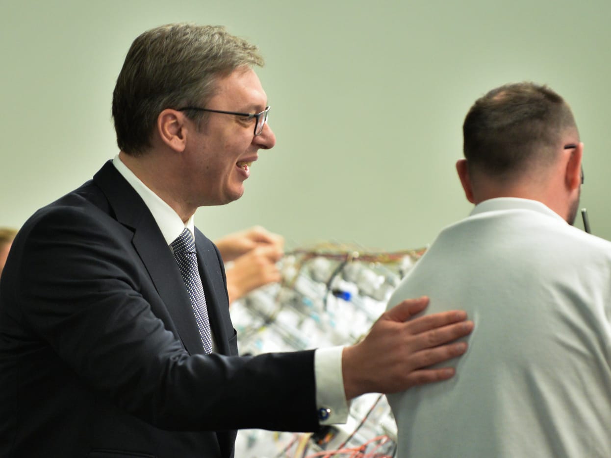 Otvoren “Leoni”, predsednik poželeo radnicima “mnogo teškog i napornog rada” 1 Vucic foto Vanja KEser