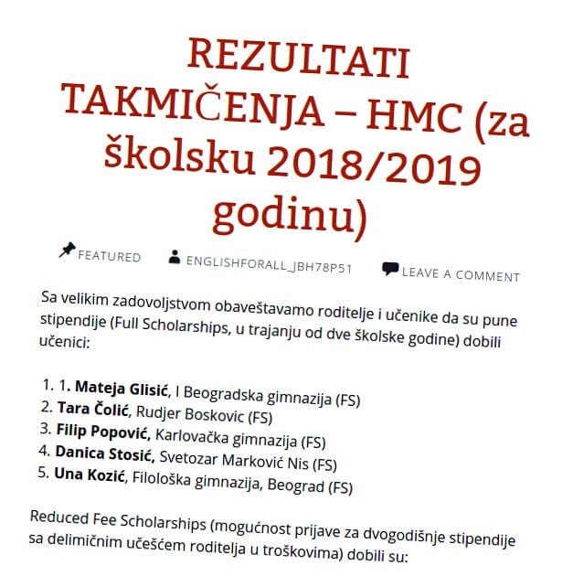 Danica HMC stipendija foto printskrin