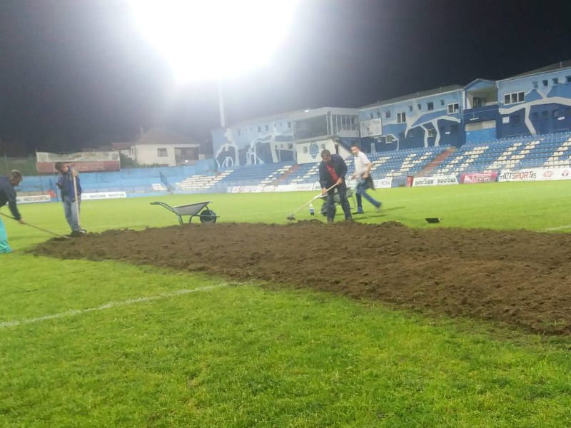 U Surdulici se spremaju za finale Kupa u fudbalu 1 FOTO nocni radovi na stadionu