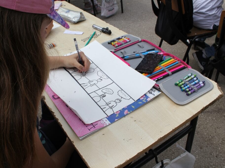 Otvoren konkurs za najbolji dečji strip 17 Javni cas crtanja maj 2018 foto Bojana Antic