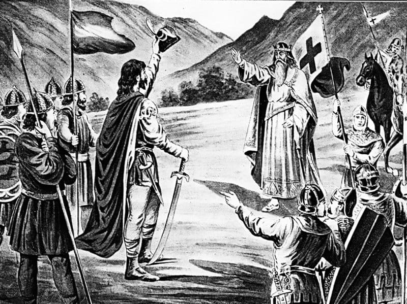 Sastanak Stefan Nemanja Barbarosa ilustracija wikimedia Kosta Mandrovic