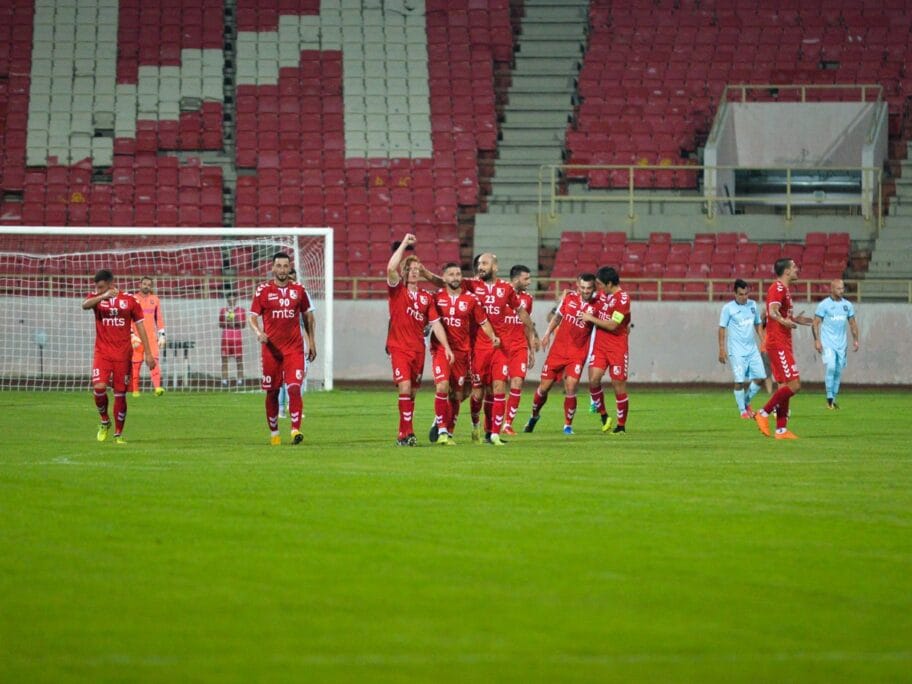 Radnički u završnici "slomio" Bežaniju i plasirao se u osminu finala Kupa 2 Radnicki Gzira proslava gola foto Juzne vesti Vanja Keser