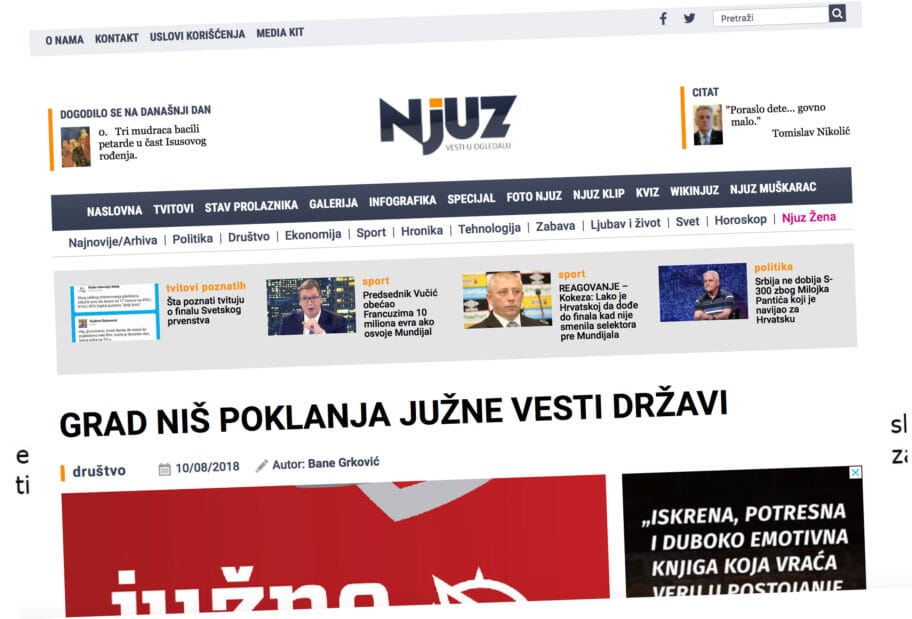 Njuz net Grad poklanja Juzne vesti Drzavi