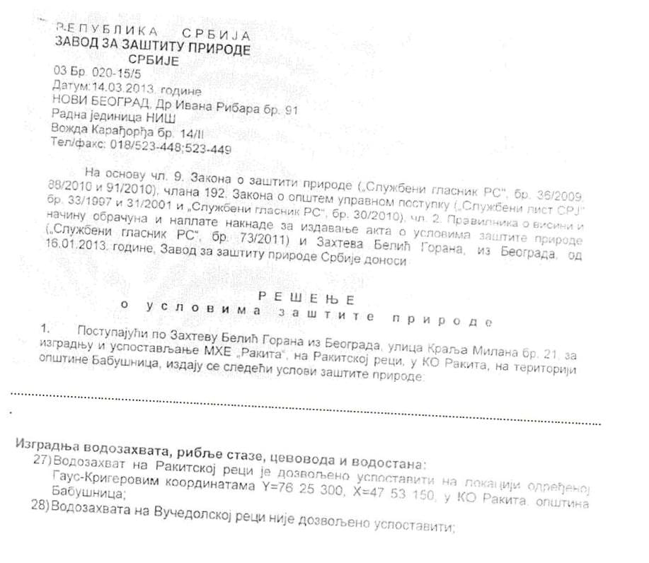 Rešenje Zavoda iz 2013. godine