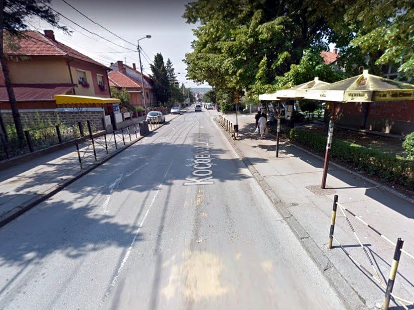 Zbog "crne" tačke u Ulici Kosovke devojke uskoro "ležeći" policajci i izmeštanje stajališta 1 Ulica Kosovke devojke foto print screen google maps