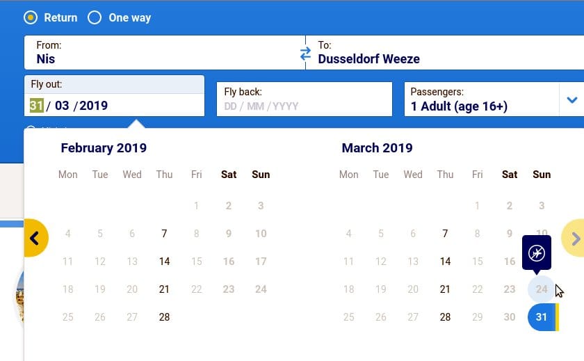 Ukinut let do Dizeldorfa foto printskrin