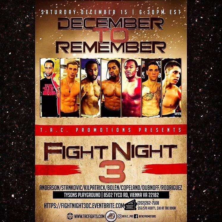 Još jedna profesionalna borba na tlu SAD-a za niškog boksera 2 Plakat Fight night 3