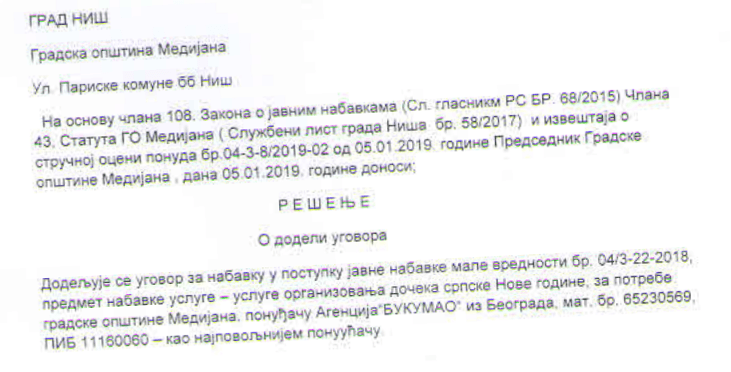 ugovor docek bukumao