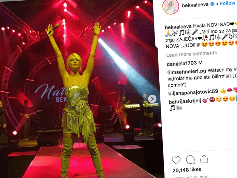 Vatromet i Nataša Bekvalac u Svetosavskom parku na dočeku “srpske” 9 natasa bekvalac foto screenshot instagram