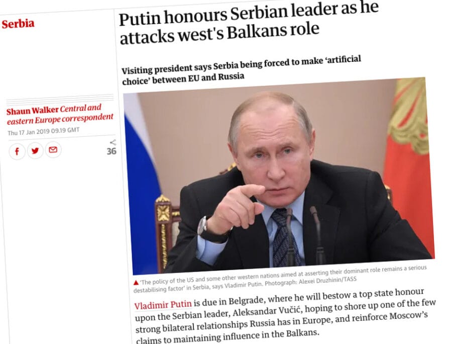 “Južne vesti” kao izvor za “Gardijan” 2 putin printskrin gardijan