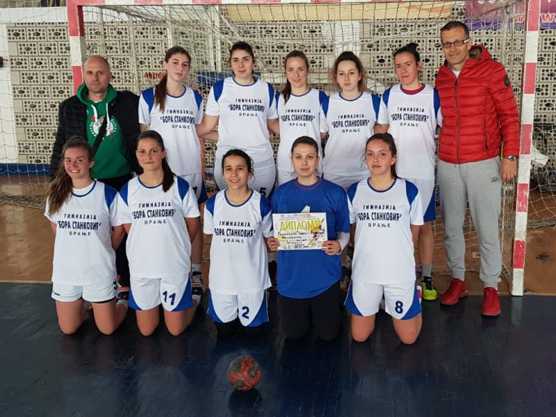 Rukometašice vranjske gimnazije se plasirale na državno prvenstvo 9 gimnazija vranje