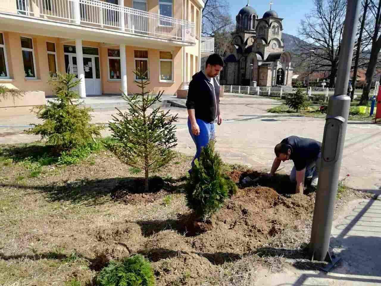Roditelji i zaposleni u "Pčelici" uređivali dvorište vrtića i krečili grafite 1 Uredjenje dvorista Pcelica