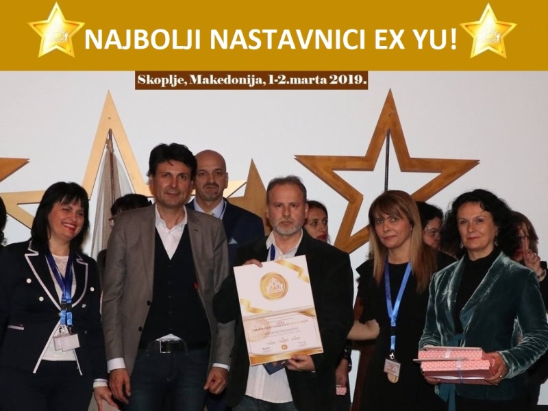Vranjskom učitelju titula najboljeg nastavnika na prostorima bivše Jugoslavije 14 1 Miomir Dejanovic sa Priznanjem Cropped
