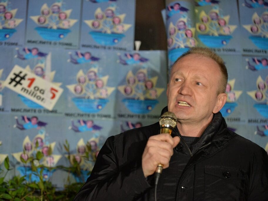 Dragan Djilas na protestu foto Vanja Keser