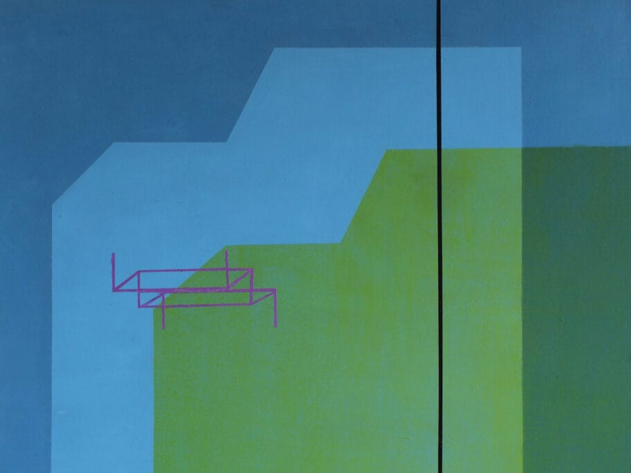 Forma prostor VI 100x70x136 kombinovana tehnika akril uljani pastel na medijapanu 2018 godina