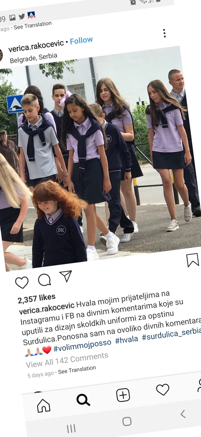 Uniforme Verica Rakocevic foto printskrin