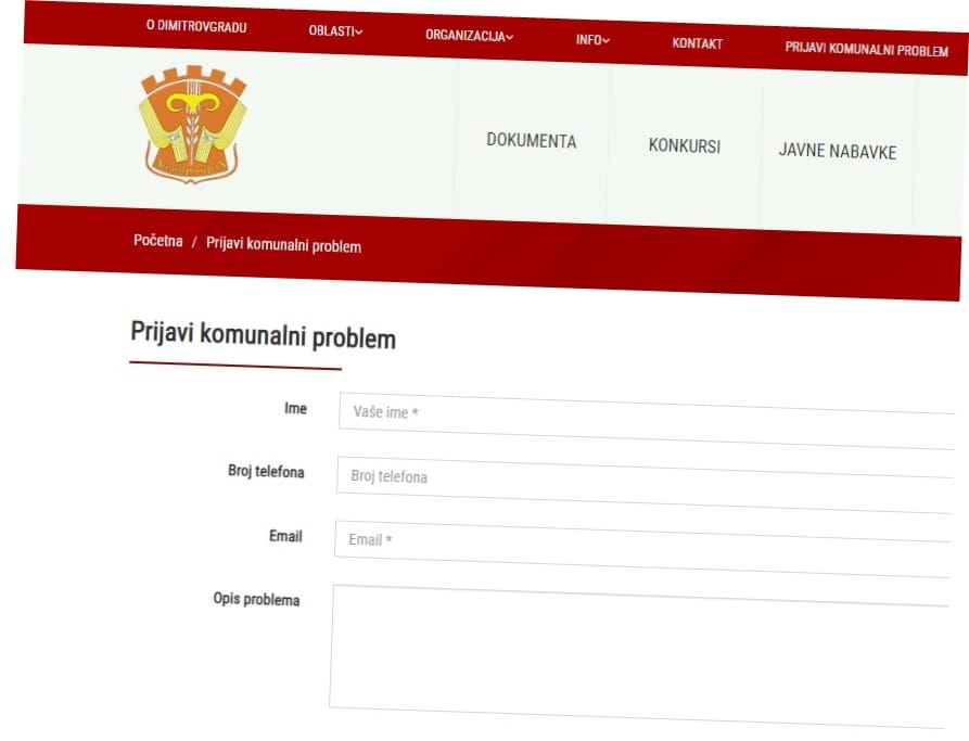 Dimitrovgrađani se preko opštinskog sajta žale na komunalne probleme 14 sajt foto printskrin