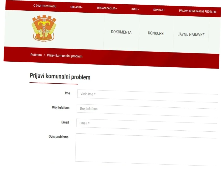 Dimitrovgrađani se preko opštinskog sajta žale na komunalne probleme 15 sajt foto printskrin